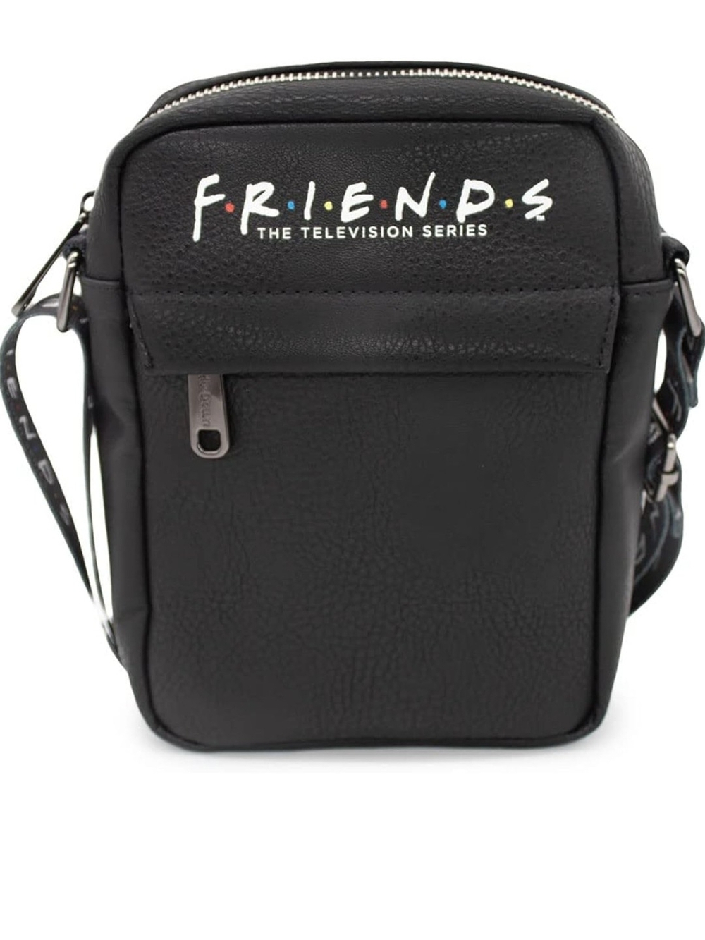 FRIENDS Black Mini Crossbody Bag with White Logo
